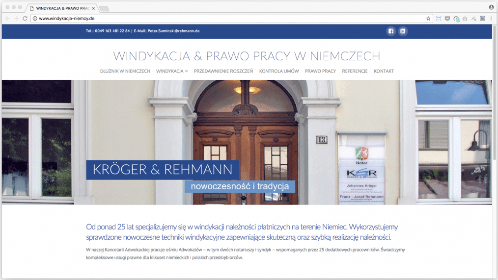 Screenshot Rehmann polnische Webseite